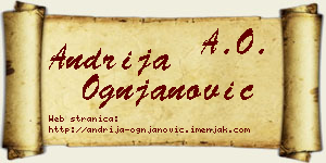Andrija Ognjanović vizit kartica